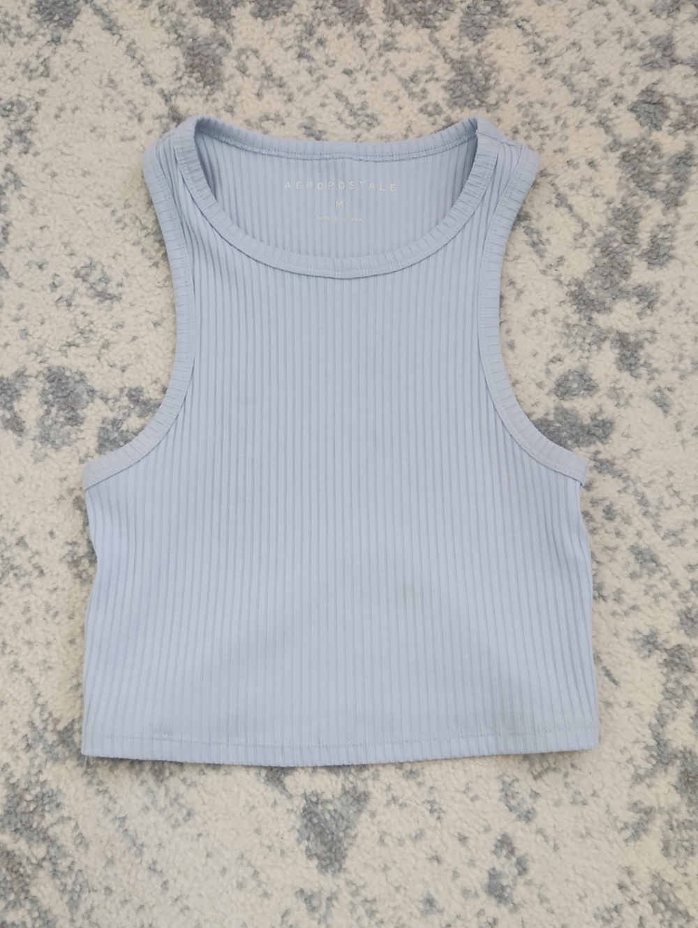 Aeropostale Pale Blue Ribbed Tank Crop